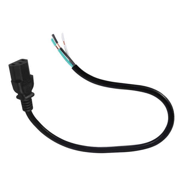 IEC C13 to Stripped Wire Power Cable -AC Power Cord with Open-End Bare Wire for Server, PDU, Power Distribution, 10A 250V