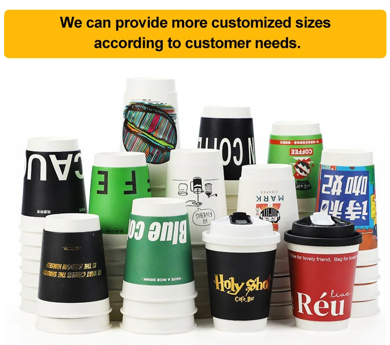 Double-Wall Kraft Paper Hot Drink Coffee Beverage Takeaway Paper Cups