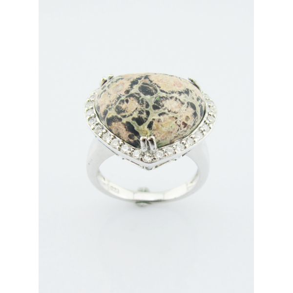 925 Silver Divine Gemstone Rings With 20-30mm Main Stone Sterling Silver Engraved Rings Sterling Silver Heart Ring