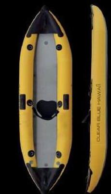 Bottom Transparent Inflatable Sea Kayak One Man Inflatable Kayak With 2 Fabric Seats
