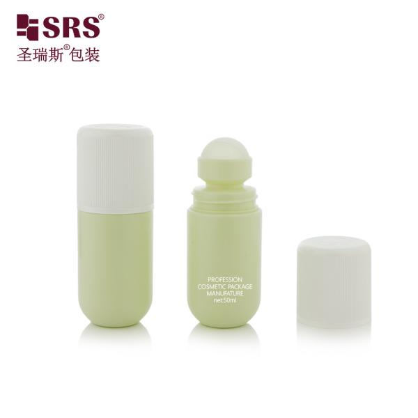 RPPA1-50ML Double Wall CRC Child Resistant Cap Ribbed Plastic PP Press Screw Design Roll On Deodorant Bottle