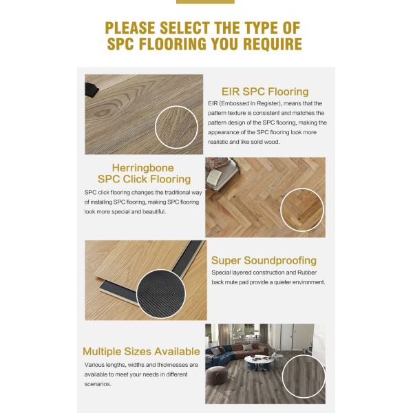 Waterproof 4mm 5mm 6mm Wood Grain Vinyl Plank Click Lock PVC Plastic SPC Flooring For Indoor
