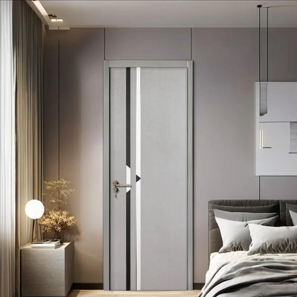 Solid  WPC Hollow Doors  Smooth Surface Customizable Size