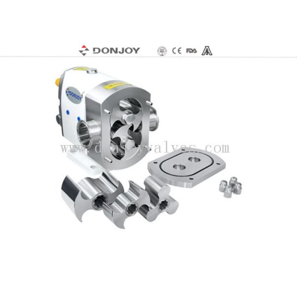 Bomba de lóbulo rotativo sanitario vertical con conexión de 2 clampada 12 Bar 174 PSI para transferencia de alta pureza