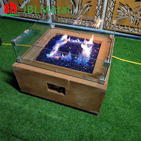 ISO9001 800*800*400mm Large Patio Garden Gas Fire Pits Burner Kit System Smokeless