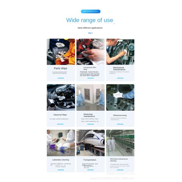KILINE Industrial Strong White Non-Woven Wiping Cloth Oil Absorbing & Dust-Free for Kitchen Use Extractable Degreasing Cloth