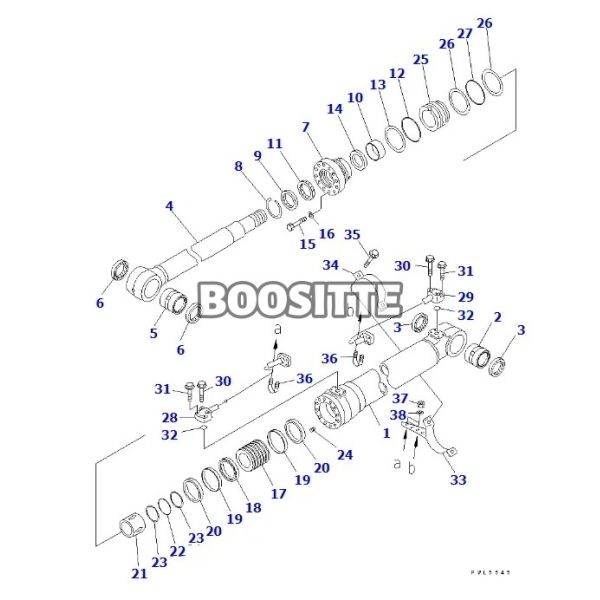 707-01-0CA41 707-01-0J782 Excavator Accessories Arm Hydraulic Cylinder Pc1250 Arm Cylinder Bucket Cylinder Suitable for Komatsu Pc1250