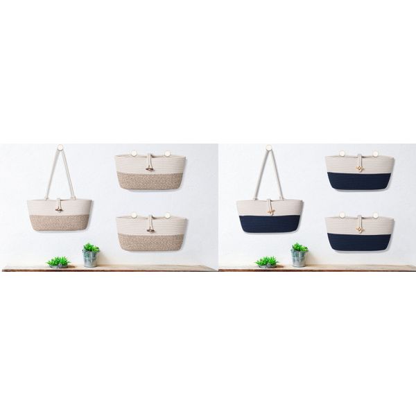 Home Decoration Basket For Plants Cotton Rope Woven Rattan Flower Pots Planter Cotton Rope Woven Rattan Flower Pots