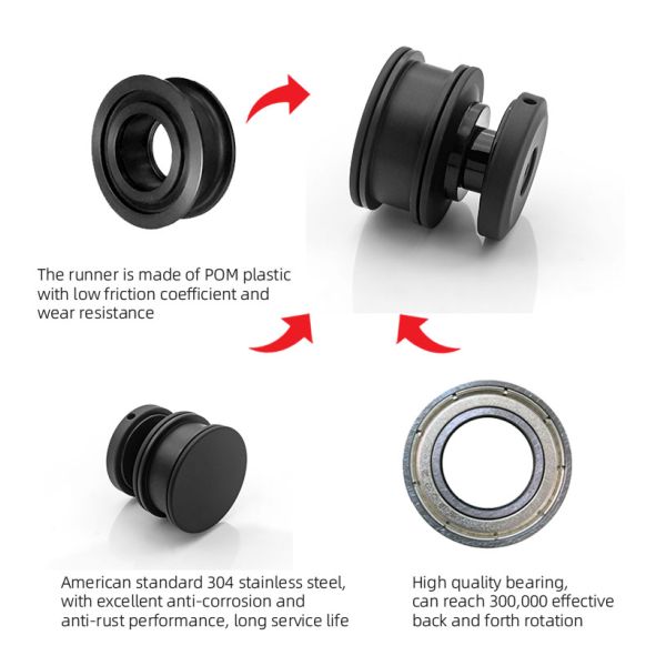 48мм колесо золото душевый ролик тяжелая дверь стекло скользящая аппаратная система комплекты американский стиль
