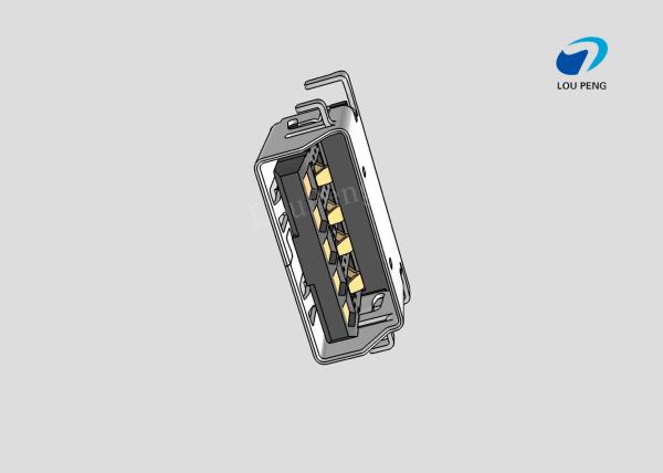 3.0MM USB A TYPE 9PIN FEMALE DIP SUNK PLATE MOUTH Gold-Plated BLACK