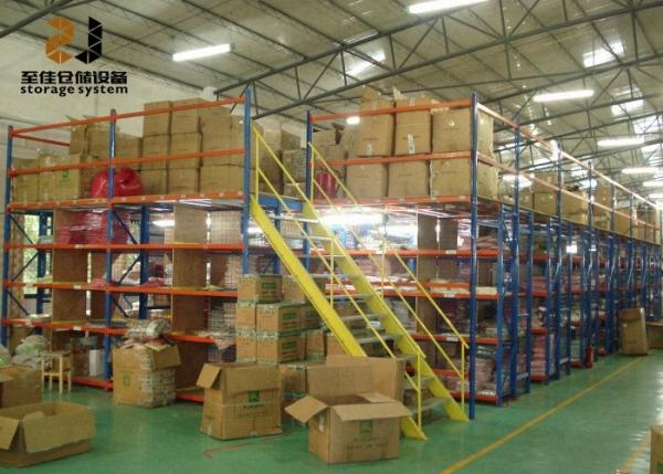 Boltless / Rivet Shelving Industrial Mezzanine Floors Surface Smooth 2m Height