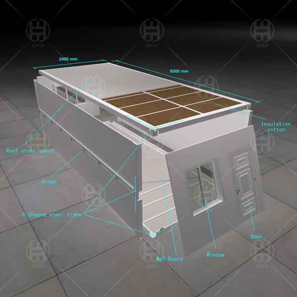 Zontop Fast Build  China New Design Small Low Cost Modular Sandwich Expandable Prefab Home Folding Container House