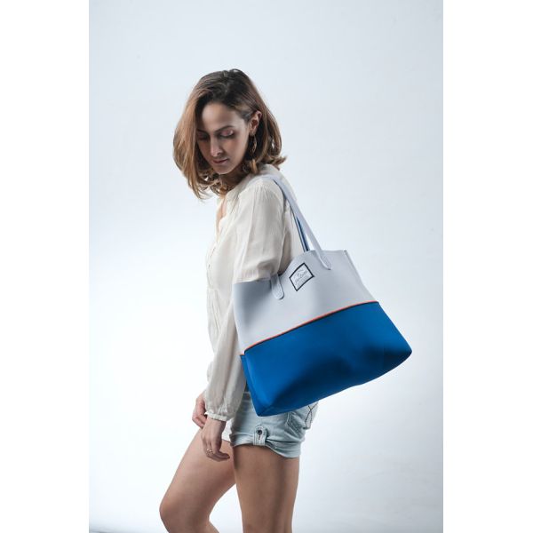 Tote bag ,Greek Island neoprene beach bag, travel pouch and tote bag with purse, summer bag, tote bag,vegan fashion