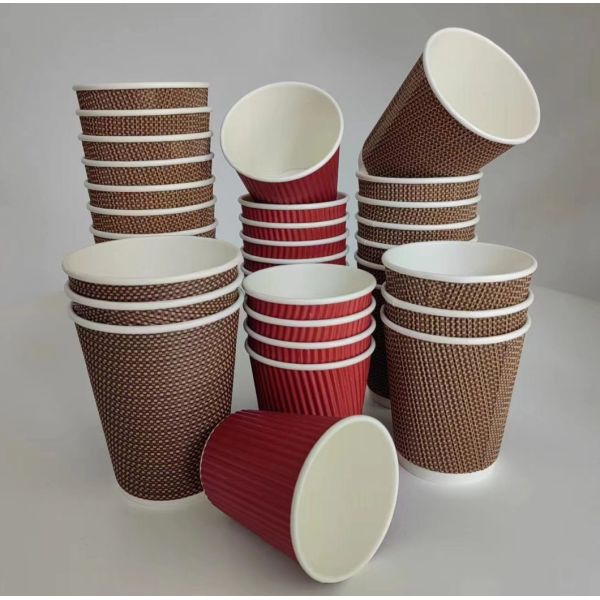 Customized Logo Printed Ripple Paper Coffee Cup 46.00cm * 37.00cm * 53.00cm Package Size
