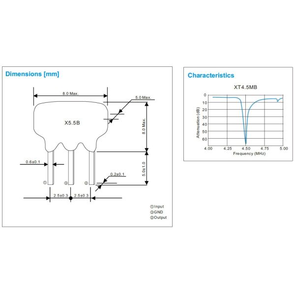 Керамическая ловушка DIP с керамическим фильтром с тремя булавами 3,58 МГц