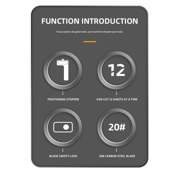 37 kg ZEQUAN A4 Tricotteur de papier à guillotine pour bureau, photo, carton, coupe-papier manuel