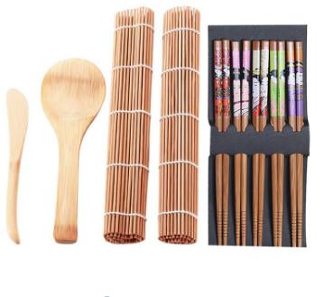 Homemade Bamboo Sushi Roll Kit for Family Office Party 4Pcs/set