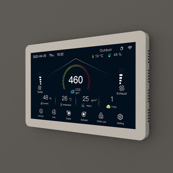 7 Inch LCD Color Screen WiFi HVAC Control Panel For HRV ERV Systems Vent Controller