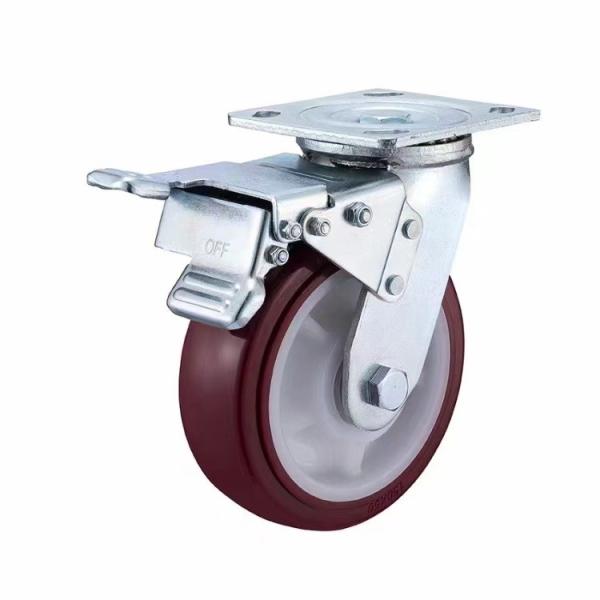 Medium Sized PU Casters 200kg Load Trolley Wheels Customised Production
