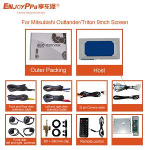 360 Surround View 1080P Système de caméra de voiture de vision nocturne pour Mitsubishi Outlander
