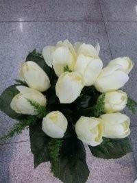 Vermelho/amarelo/pano branco azul Articial floresce para a decoração