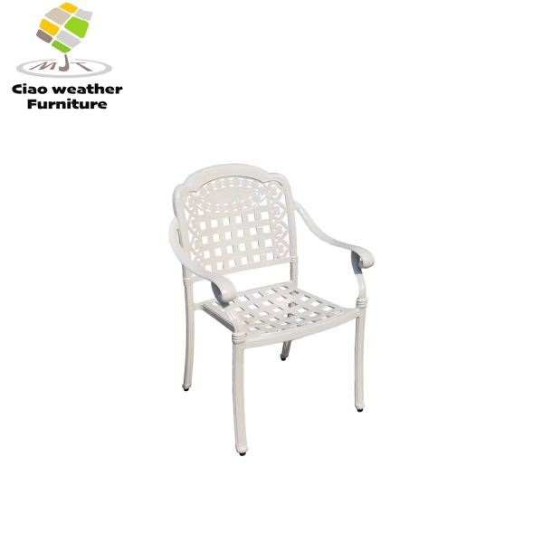 Die Casting Aluminum Luxury Patio Bistro Garden Balcony Furniture BBQ Waterproof Dining Table And Chair For Mail Packing