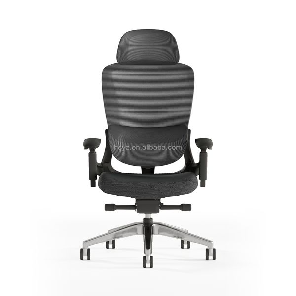 Adjustable High Back Full Mesh Executive Office Chair with Aluminum Foot and Fabric