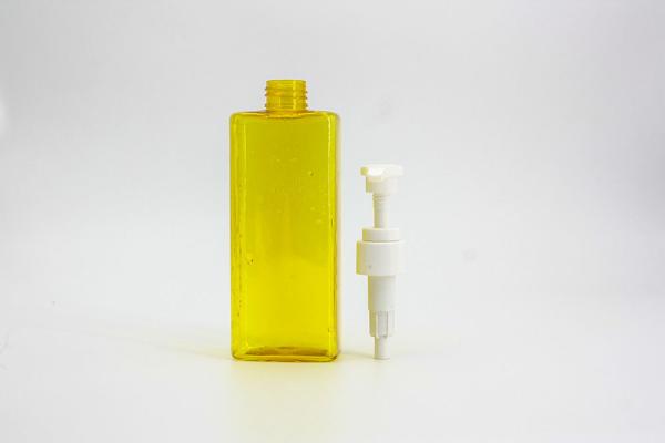 Yellow Cuboid Plastic 250ml 24mm Hand Sanitizer Gel Bottle