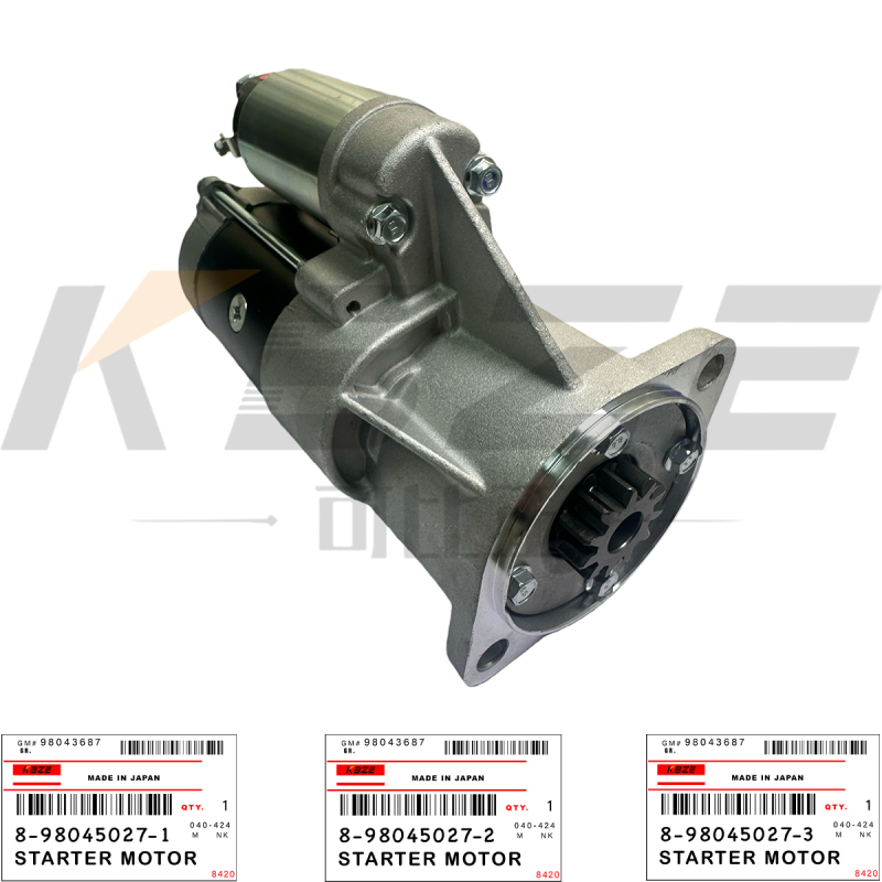 KBZE 8-98045027-2 ISUZU 4JJ1 8-98045027-1 8-98045027-3 STARTER MOTOR ASSY 24V 11T 3.5KW FOR CX130 CX160 ZX110 ZX140 ZX160 EXCAVATOR