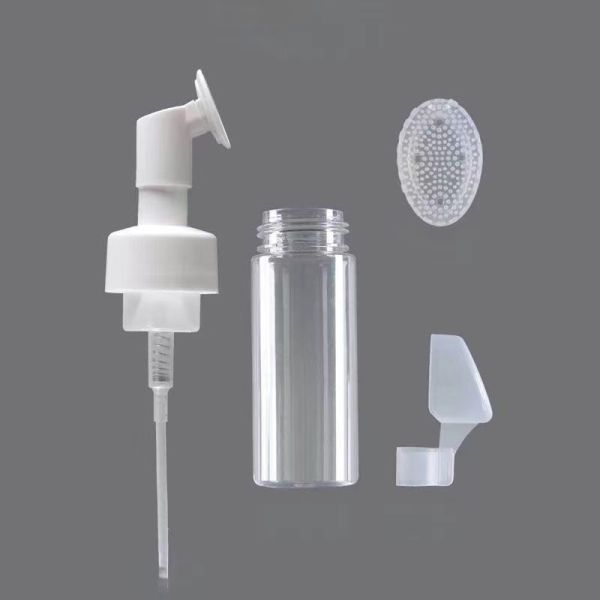 42/410 43/410 Customized Plastic Foaming Pump With Silicone Brush for Facial Skin Clean