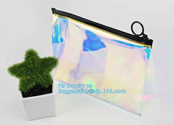 Nylon k slider pvc toiletry bag vinyl beachwear cosmetic bag, towel slider cosmetic bag, packing PVC bag with slid