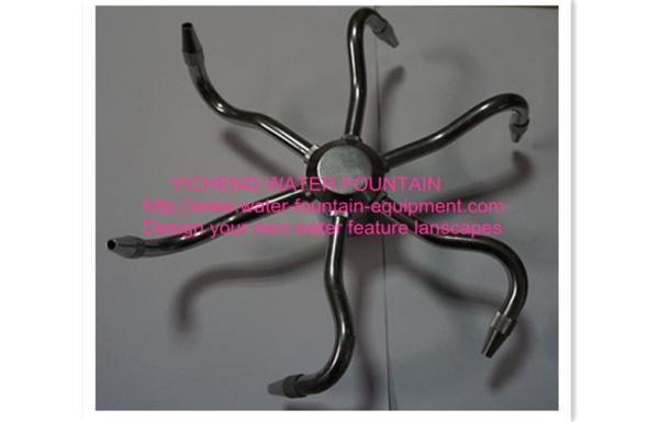 Stainless Steel Water Fountain Nozzles , Rotating Fountain Nozzle Heads With 6 Arms