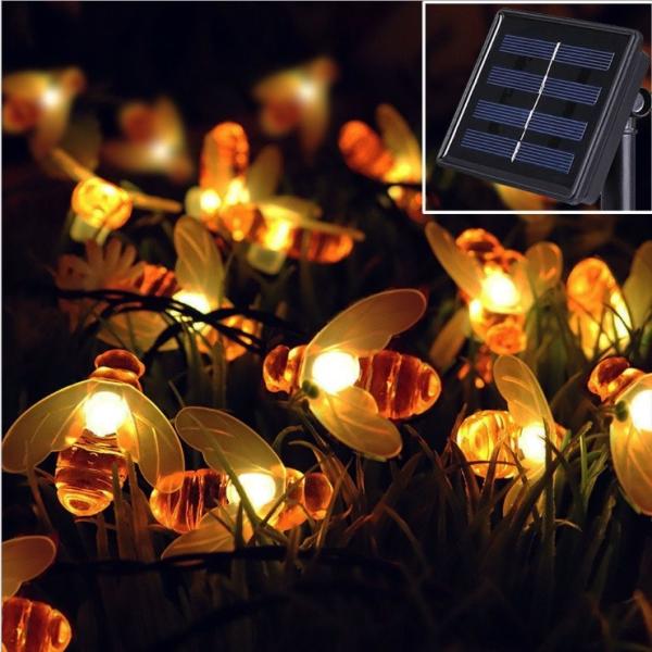 20-head Solar LED Bee String Lights Outdoor decoration LED lanterns home courtyard Christmas lights string holiday light