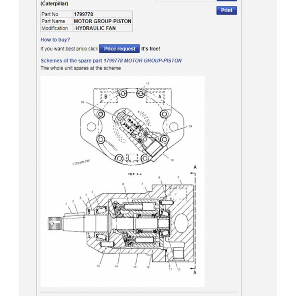 E322C E325C Hydraulic Cooling Fan Motor 179-9778 Excavator Hydraulic Parts