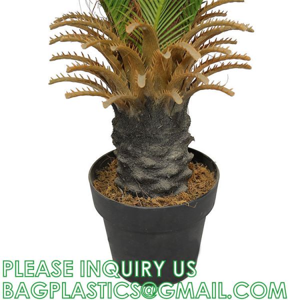 Gorgeous Cycas Revoluta Sago Palm Tree Artificial Plant with Nursery Pot, Feel Real Technology, 28 Long & Giant