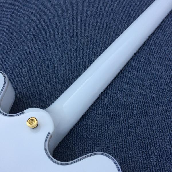 High quality hollow body jazz electric guitar,The White Guitar, the real abalone mother inlaid with the finger plate