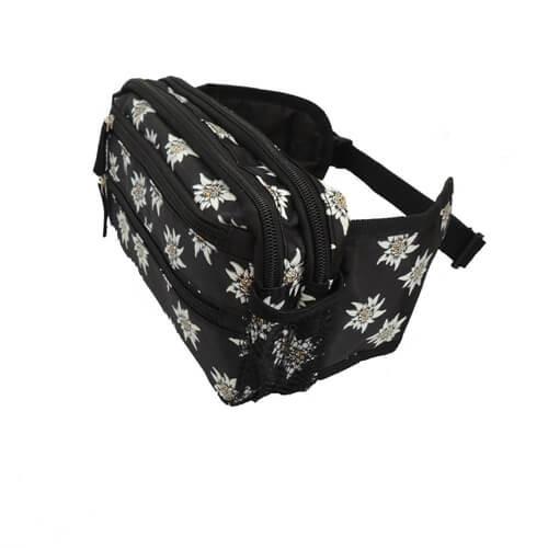 Printed Floral Waterproof Fanny Pack , Canvas Waist Pouch Bag For Women