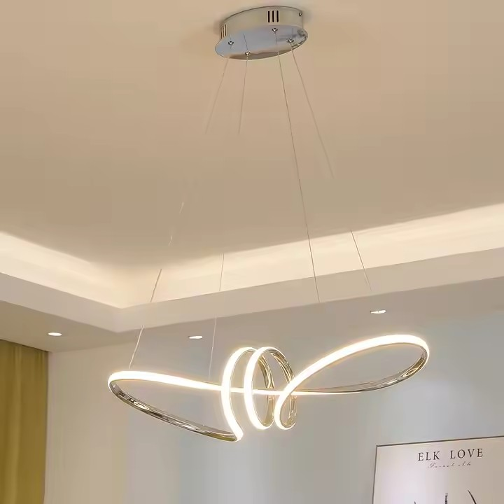 Gold Chrome Plated Modern Led Chandelier Hanging For Dining Room Kitchen Room Living Room Home Deco Chandelier Fixture