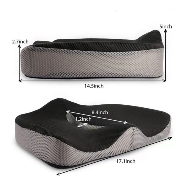 Upgrade Your Seating Comfort Pain Relief Memory Foam Coccyx Cushion for Car or Chair