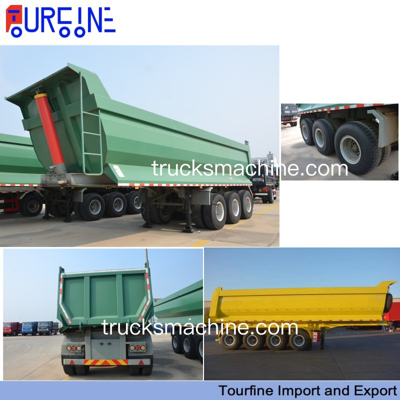 Steel Structure Heavy Duty Dump Semi Trailer 3 Axle 40 CBM For Material Transport