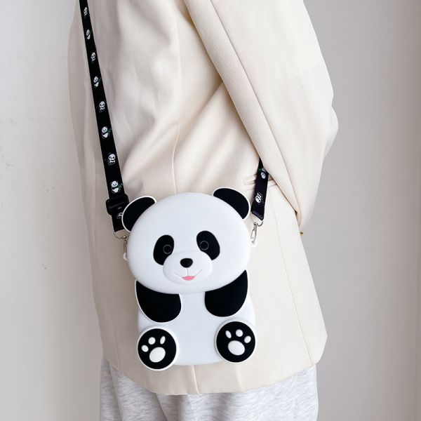 Panda прочный компактный силиконовый монетный пакет с застежкой кроссбоди плечевая сумка монета кошелек сумка школьные канцелярские принадлежности