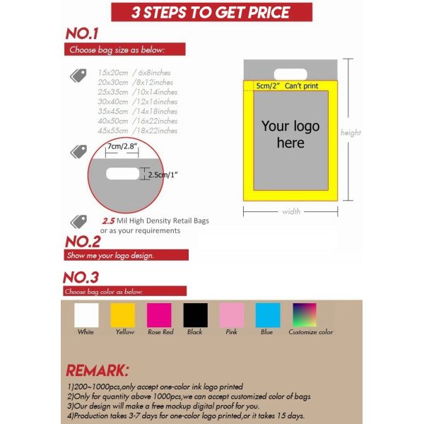 Compostable bio eco Merchandise Bag With Die Cut Handles Tear Resistant Strength | Perfect For Trade Shows, Retail