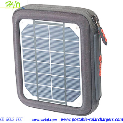 Portable Lithium-ion Battery 5W Solar Charger Outdoor Power Pack USB Battery