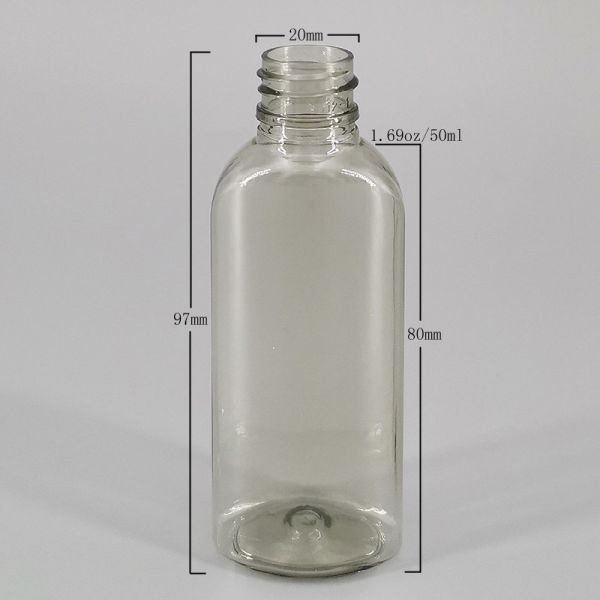 Ясная черная бутылка выжимкы 50ml 37*26*80mm пустая