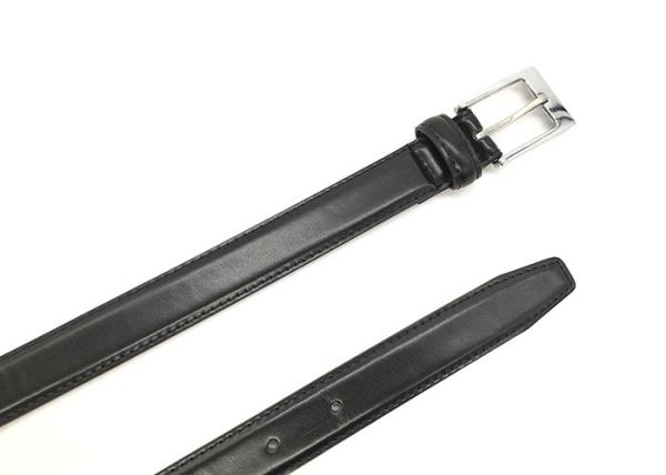 23mm Women's Fashion Leather Belts Feather Edge Stitching Brushed Nickel