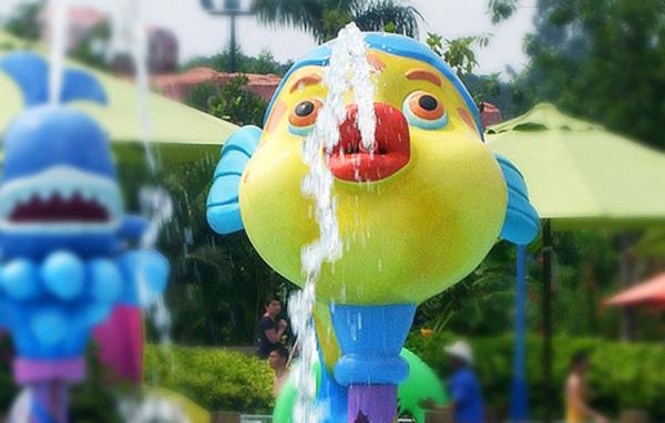 Parc aquatique de jeu d'Aqua de Sprayground de l'eau, équipement de parc de jet formé par bande dessinée de singe