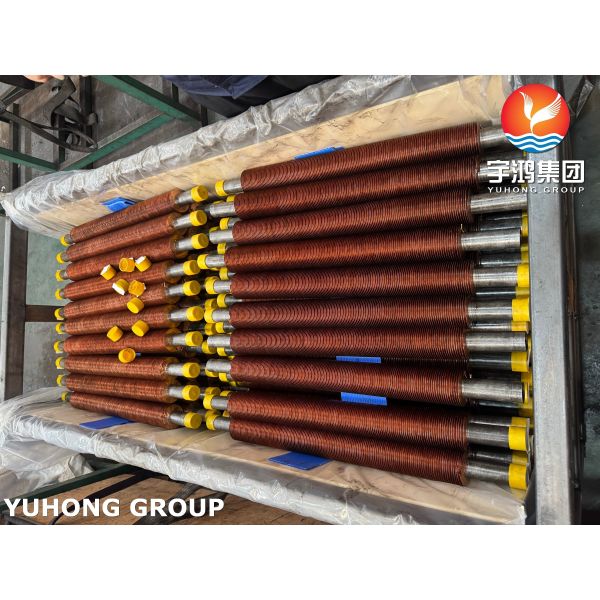 ASTM A106 Gr.B Carbon Steel Embedded G Finned Tubes With Cu T2 Fins For Air Coolers