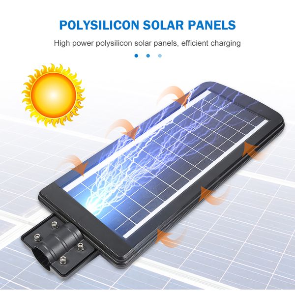 1800LM 5000mA Outdoor Solar Street Lights , PIR Sensor 890LM 60w Solar Street Light