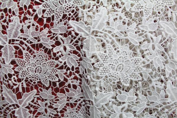 100% Polyester Chemical embroidery lace fabric for lady's dresses and Garment