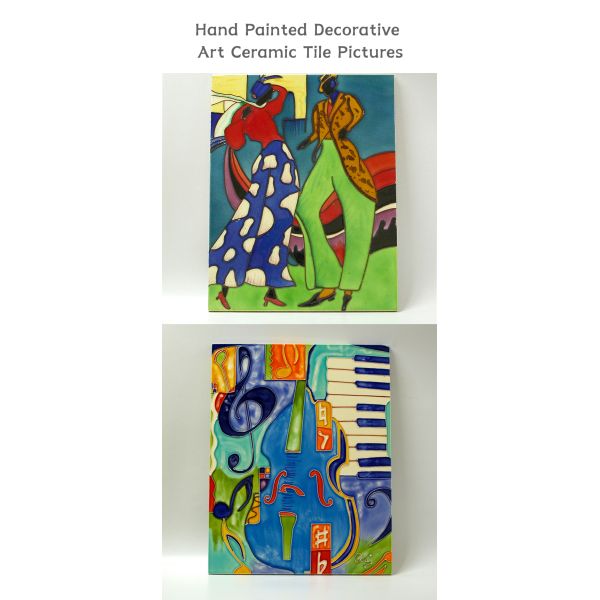 Hand-Painted and Hand-Crafted Ceramic Art Tile Picture Pottery & Enamel Wall Hanging for Home Decoration
